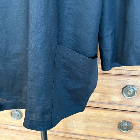 Eileen Fisher Black Linen Top - Picture 5 of 8